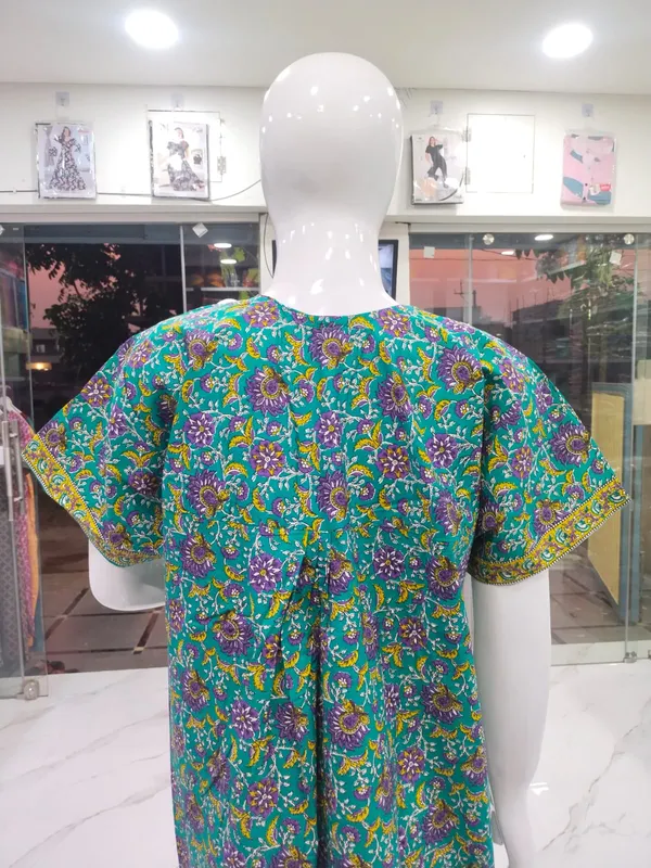 Rama_Green_Pure_Cotton_Nighty_For_Women
