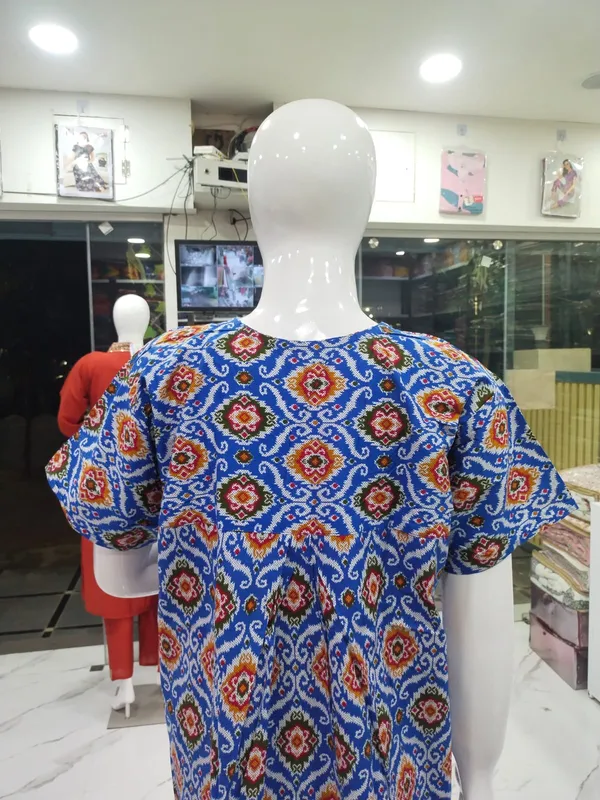 Royal_Blue_Pure_Cotton_Nighty_For_Women