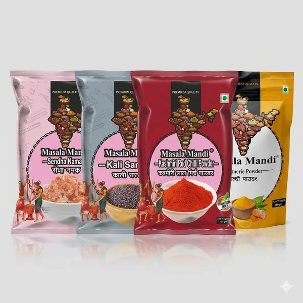 Turmeric_Powder,_Kashmiri_Lal_Mirch,_Kali_Sarson_And_Sendha_Namak_Spice_Combo_Pack_Of_4