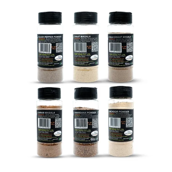Pack_Of_Just_Add_A_Flavour_Kala_Chaat_Masala_Chaat_Masala_Black_Pepper_Powder_Amchoor_Powder_Anardana_Powder_Garam_Masala_Pack_Of_6_Spices_100_Gram