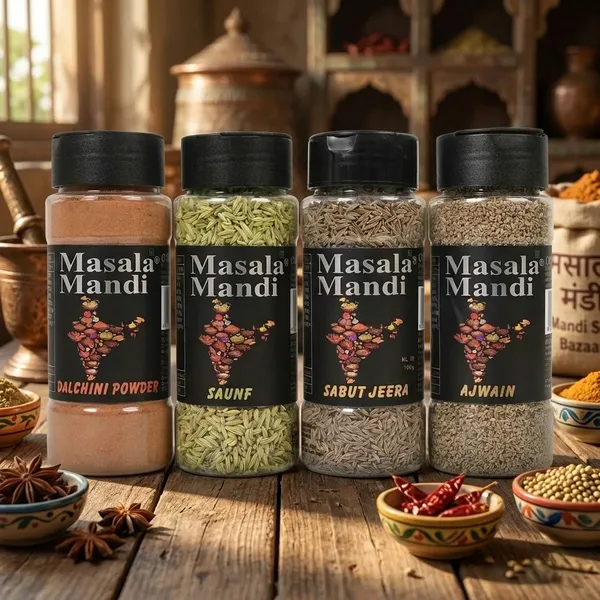 Ajwain_,_Sabut_Jeera_,_Saunf_And_Cinnamon_Powder_Spice_Bottle_Combo_Of_4