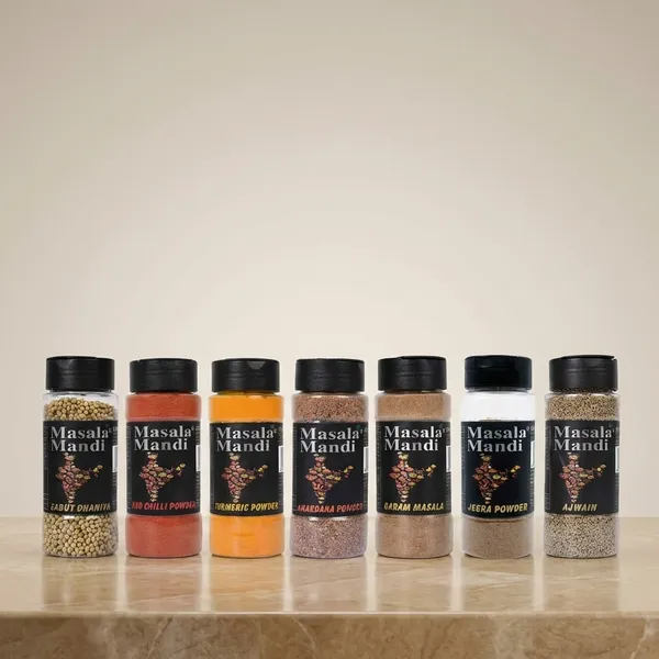 Combo_Pack_Of_Everyday_Needs_Turmeric_Powder_Red_Chilli_S_Sabut_Dhaniya_Ajwain_Jeera_S_Garam_Masala_Anardana_Powder_Pack_Of_7_Spices_100_Gram