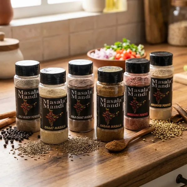 Pack_Of_Just_Add_A_Flavour_Kala_Chaat_Masala_Chaat_Masala_Black_Pepper_Powder_Amchoor_Powder_Anardana_Powder_Garam_Masala_Pack_Of_6_Spices_100_Gram