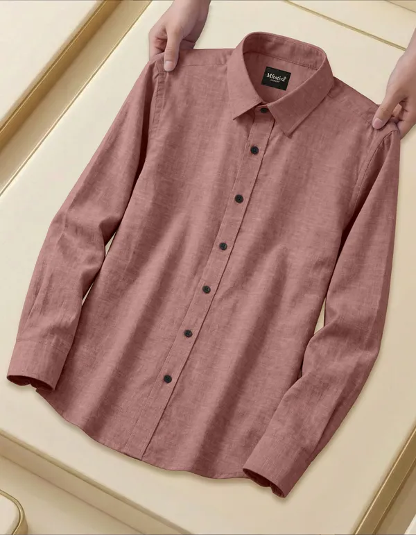 Pink_And_Green_Cotton_Blend_Full_Sleeve_Shirt_For_Men_(Pack_Of_2)