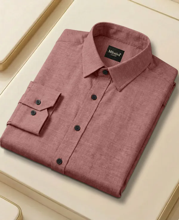 Pink_And_Green_Cotton_Blend_Full_Sleeve_Shirt_For_Men_(Pack_Of_2)