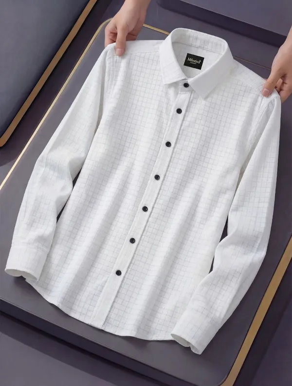 White_And_Beige_Cotton_Blend_Full_Sleeve_Shirt_For_Men_(Pack_Of_2)
