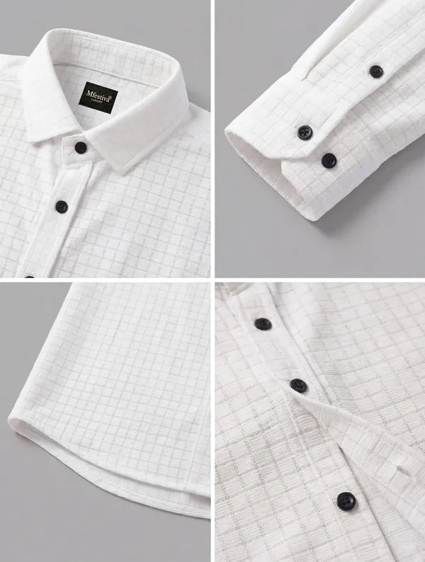 White_And_Beige_Cotton_Blend_Full_Sleeve_Shirt_For_Men_(Pack_Of_2)