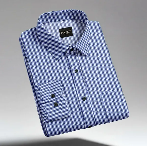 Blue_Cotton_Blend_Full_Sleeve_Shirt_For_Men
