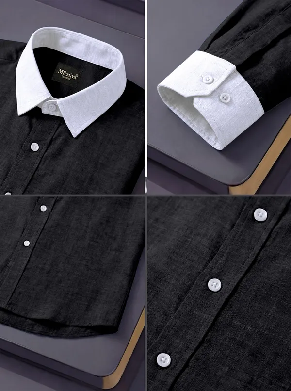 Black_Cotton_Blend_Full_Sleeve_Shirt_For_Men
