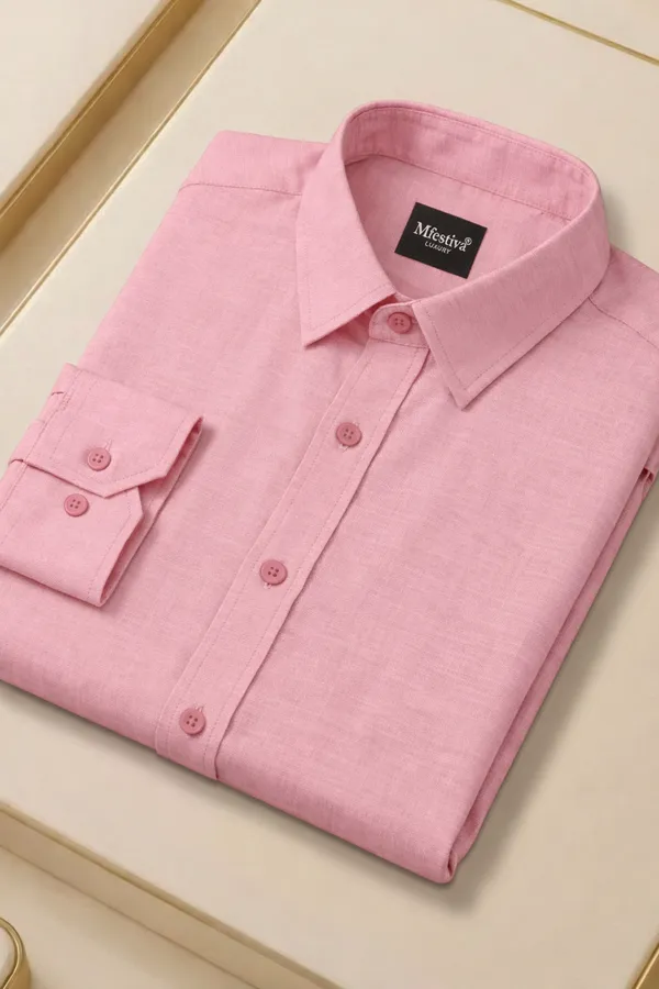 Pink_Cotton_Blend_Full_Sleeve_Shirt_For_Men