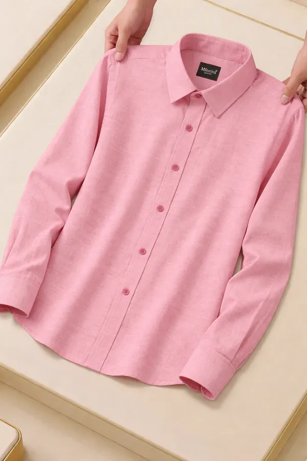 Pink_Cotton_Blend_Full_Sleeve_Shirt_For_Men