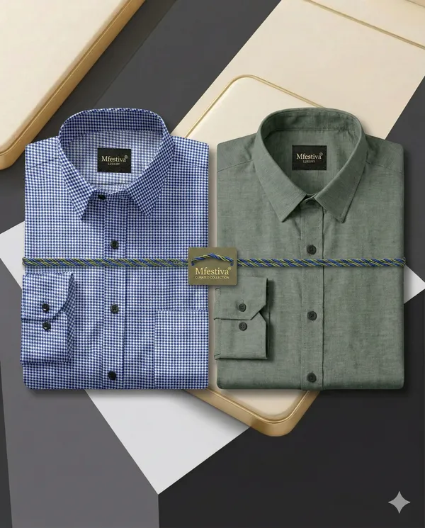 Blue_And_Green_Cotton_Blend_Full_Sleeve_Shirt_For_Men_(Pack_Of_2)