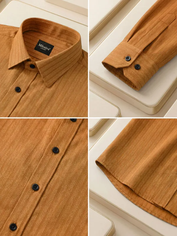 Blue_And_Brown_Cotton_Blend_Full_Sleeve_Shirt_For_Men_(Pack_Of_2)