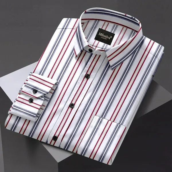 White_And_Multicolor_Cotton_Blend_Full_Sleeve_Shirt_For_Men_(Pack_Of_2)