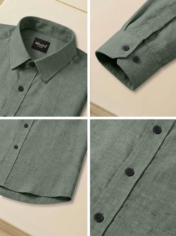 Green_Cotton_Blend_Full_Sleeve_Shirt_For_Men