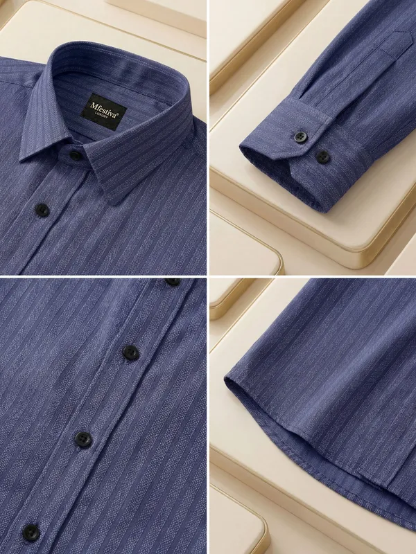 Blue_Cotton_Blend_Full_Sleeve_Shirt_For_Men