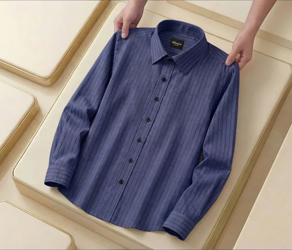 Blue_Cotton_Blend_Full_Sleeve_Shirt_For_Men