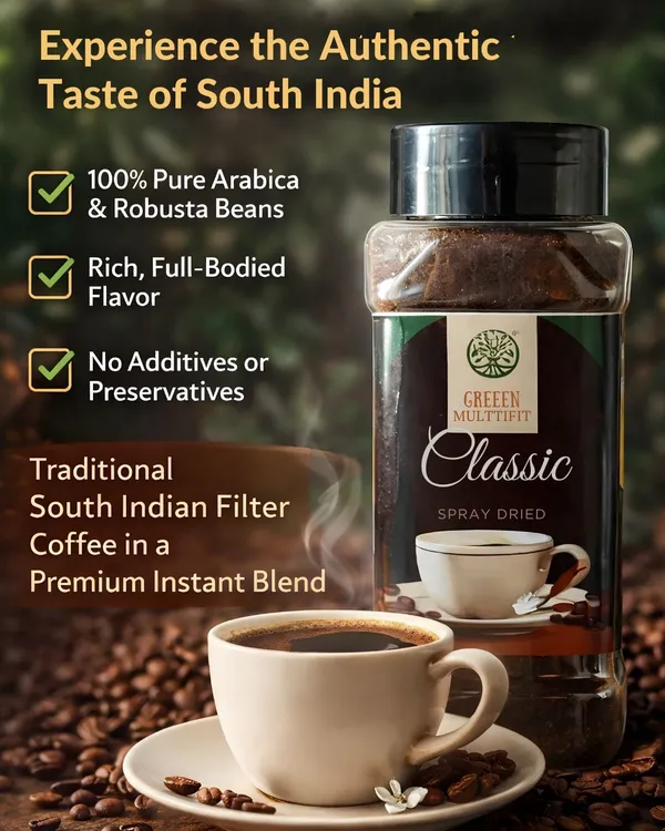 Greenmultifit_Spray_Dried_Instant_Coffee_Classic_-_Blend_Of_Pure_Arabica_Robusta_Beans_Rich_Aroma_Smooth_Taste_Strong_Black_Coffee_No_Added_Sugar_Hot_Cold_Coffee_Made_In_India_70g_Pet_Jar_Default_Title
