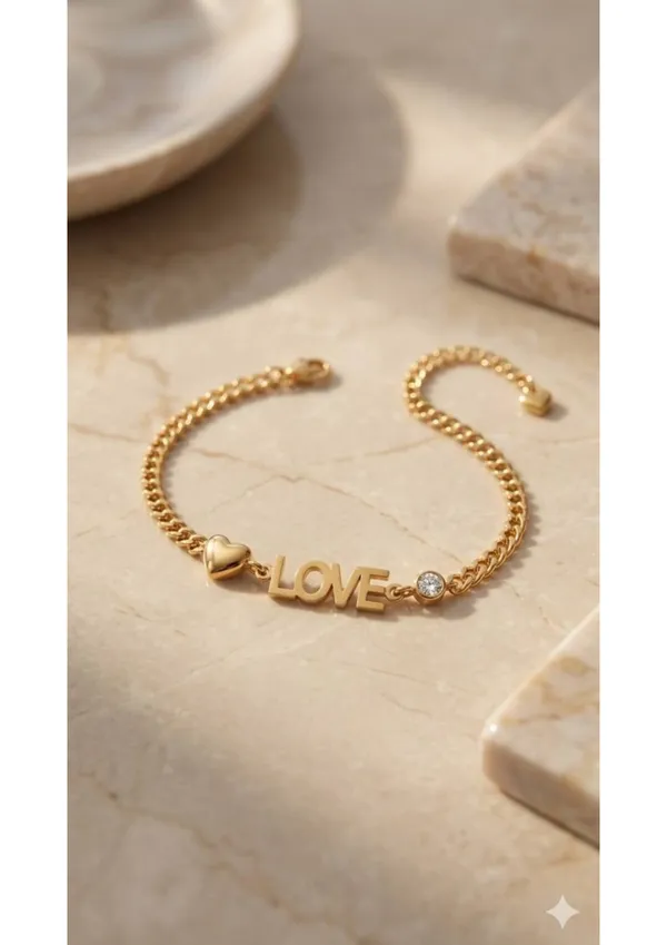 Gold-Toned_'Love'_Charm_Bracelet_With_Heart_&_Crystal_Details