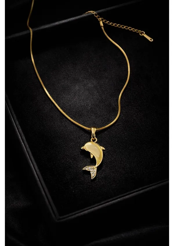Gold-Toned_Dolphin_Pendant_Necklace_With_Crystal_Accents