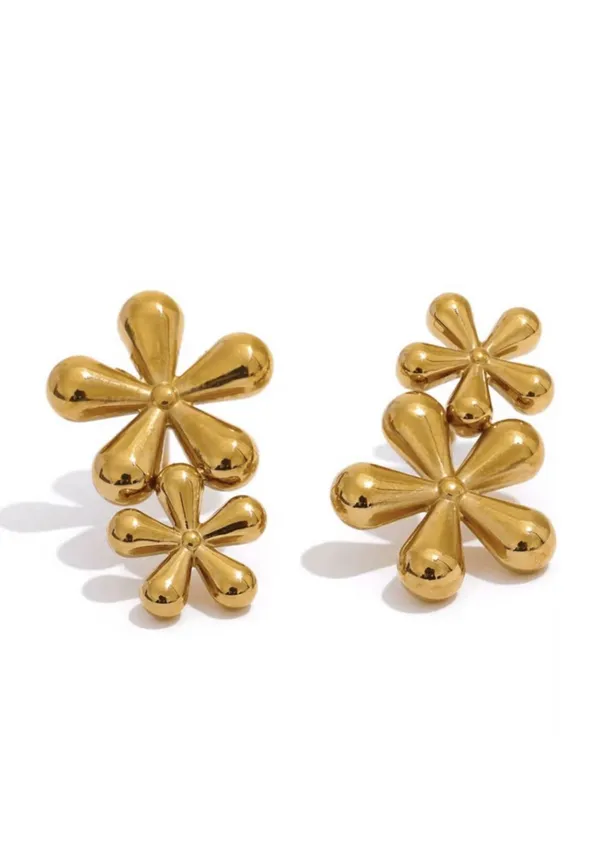 Gold-Toned_Double_Flower_Drop_Earrings_–_1_Pair
