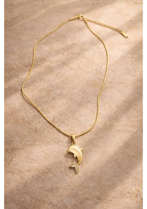 Gold-Toned_Dolphin_Pendant_Necklace_With_Crystal_Accents