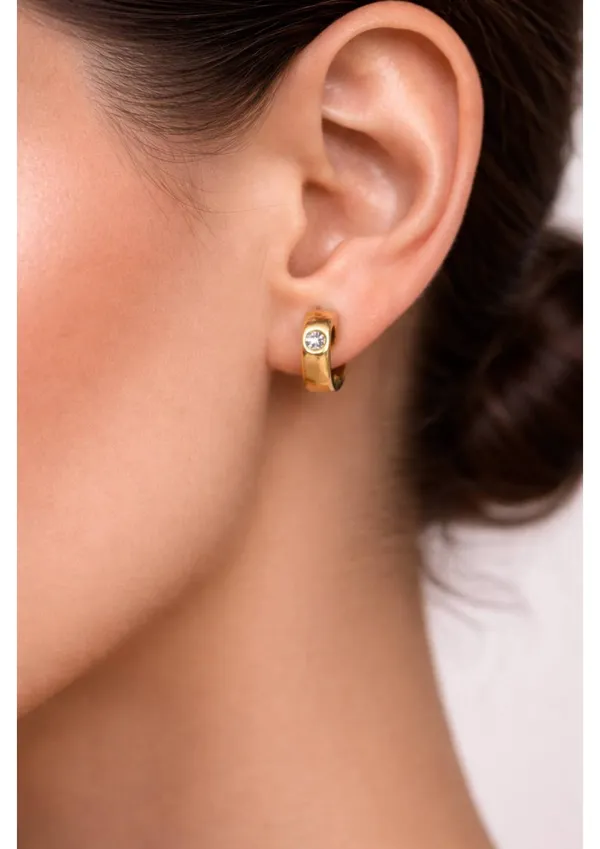 Gold-Tone_Stainless_Steel_Hoop_Earrings_With_Crystal_Accent–_1_Pair