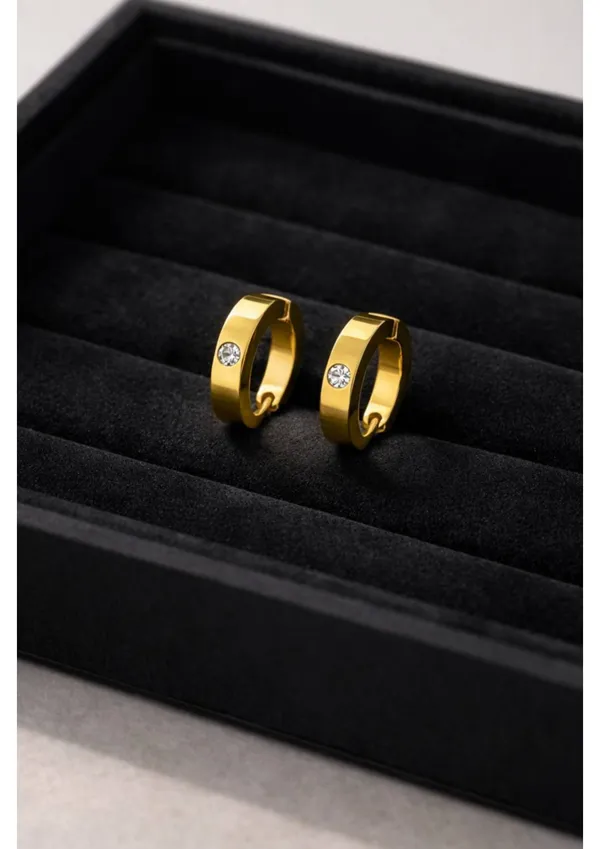 Gold-Tone_Stainless_Steel_Hoop_Earrings_With_Crystal_Accent–_1_Pair