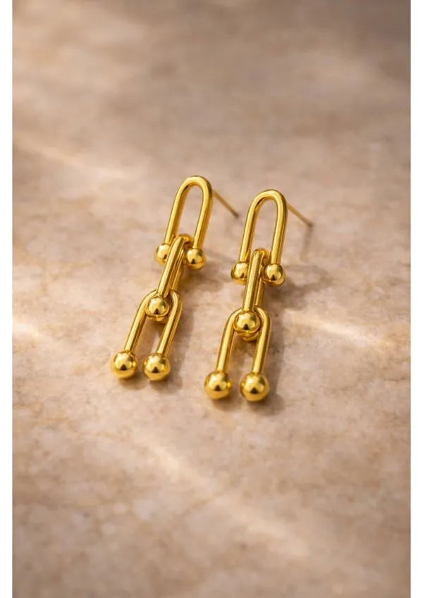 Gold-Toned_Chain_Link_Drop_Earrings_With_Ball_Accents_β_1_Pair