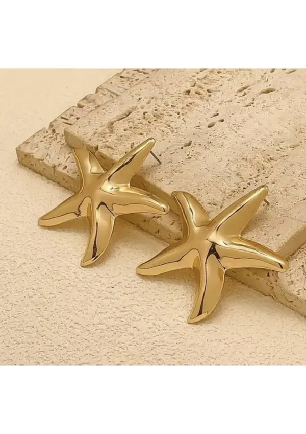 Gold-Toned_Starfish_Statement_Stud_Earrings_β_1_Pair