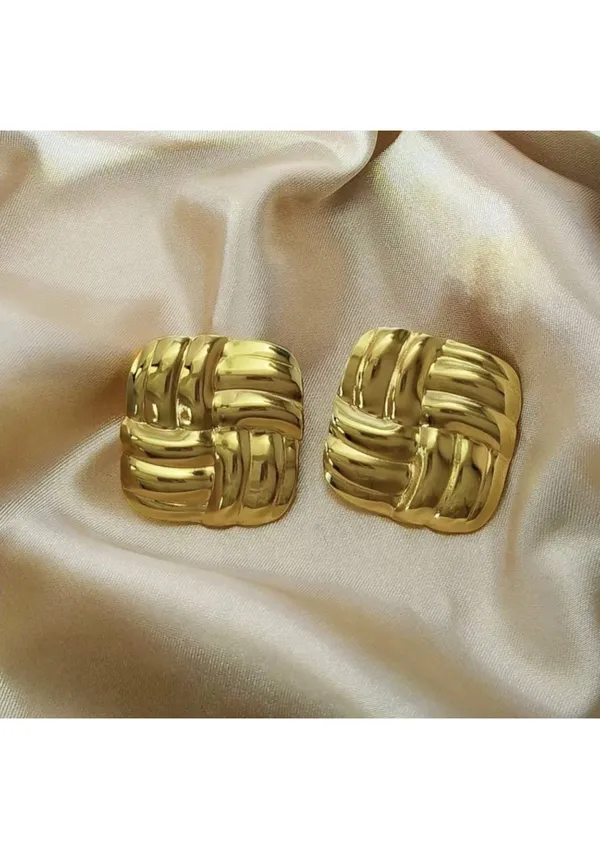 Gold-Plated_Woven_Square_Stud_Earrings_β_1_Pair