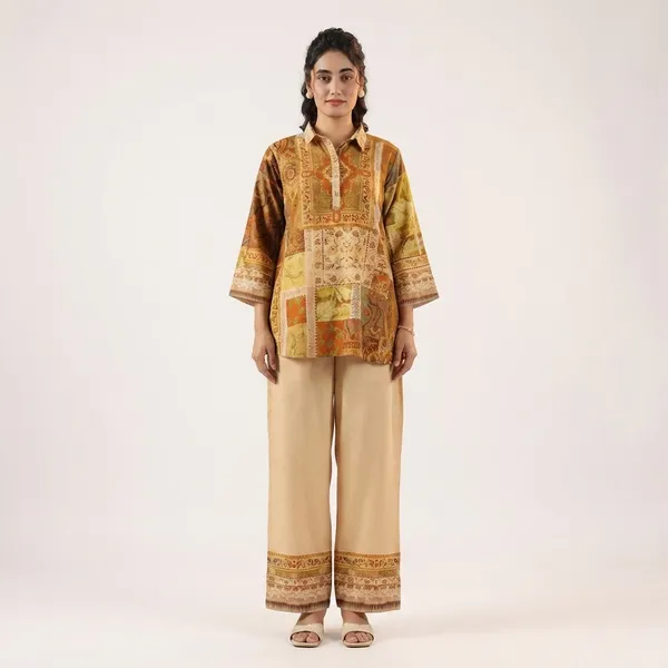Multicolor_Patchwork_Printed_Kurti_Palazzo_Set
