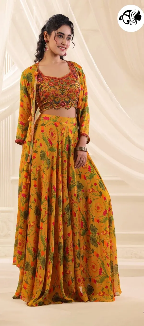 Mustard_Floral_Printed_Kurta_Set_Yellow_Floral_Designer_Ethnic_Set
