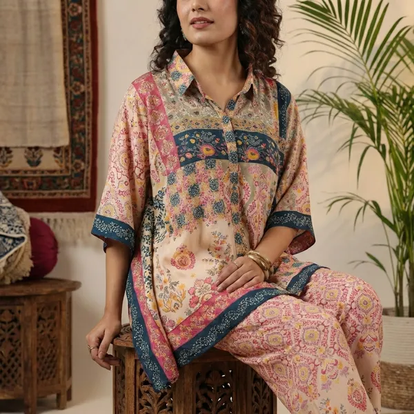 Multicolour_Print_Designer_Kurta_Floral_Patchwork_Ethnic_Kurta