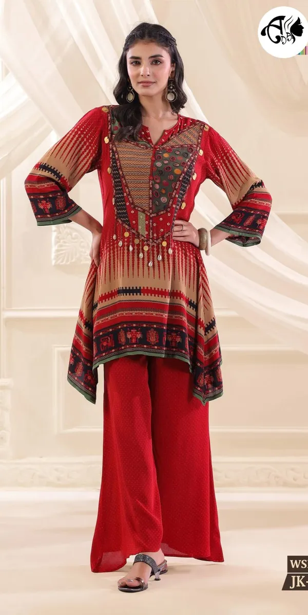 Multicolor_Ethnic_Print_Designer_Kurta_Set