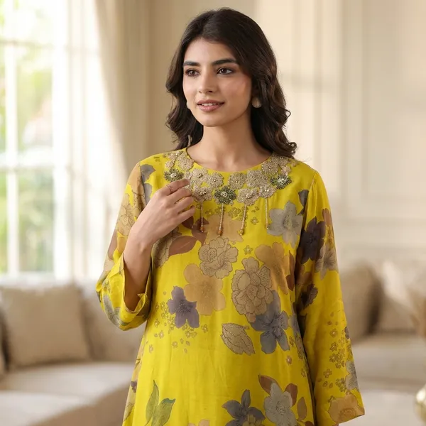 Yellow_Floral_Kurta_with_Flared_Palazzo_Set