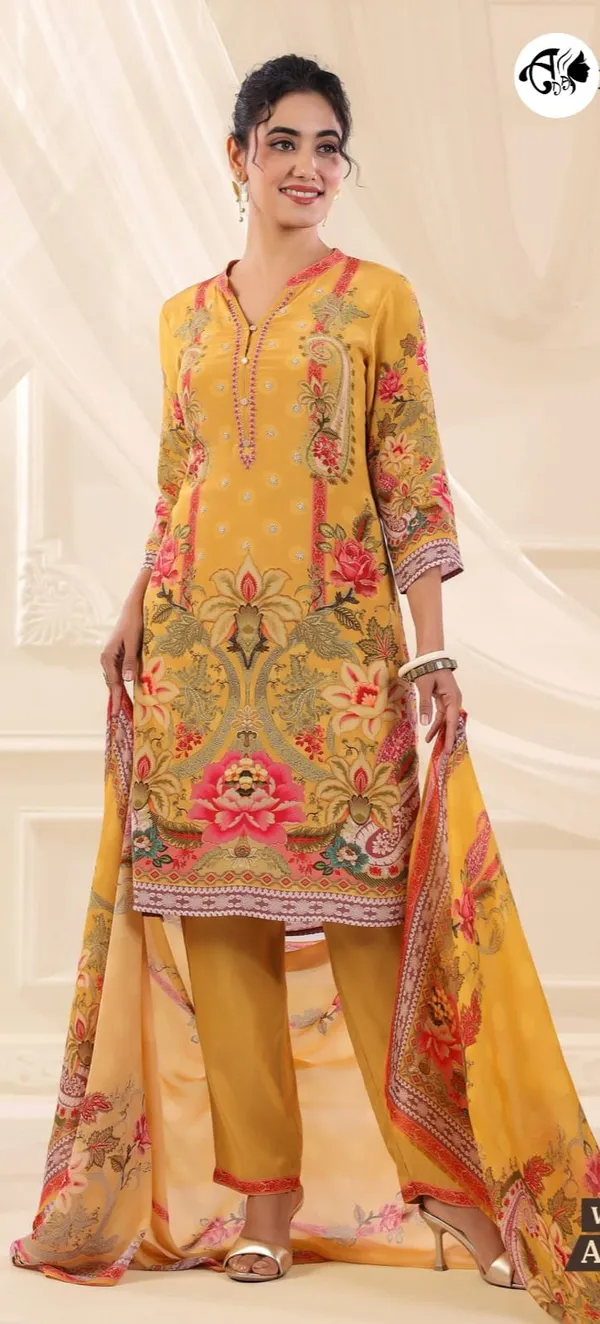 Mustard_Floral_Royal_Print_Kurta_Set_with_Dupatta