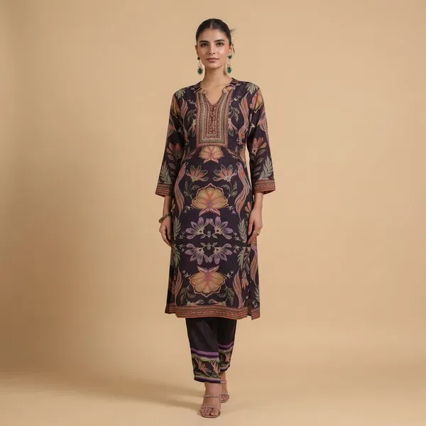 Multicolor_Floral_Motif_Designer_Kurta_Set