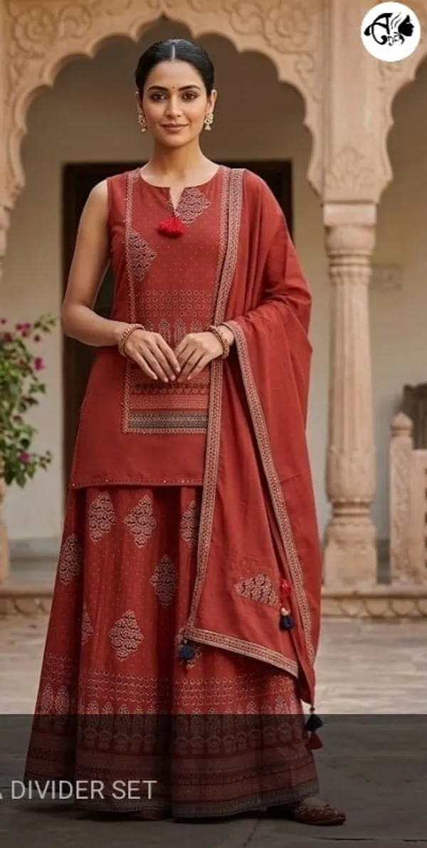 Deep_Maroon_Cotton_Printed_3_Piece_Sharara_Set_For_Women