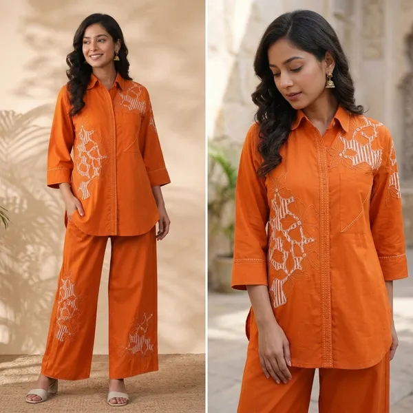 Rust_Orange_Cotton_Fusion_Embroidered_Co_Ord_Set_For_Women