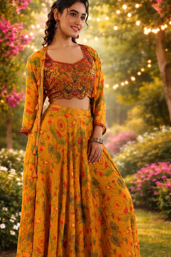 Mustard_Floral_Printed_Kurta_Set_Yellow_Floral_Designer_Ethnic_Set