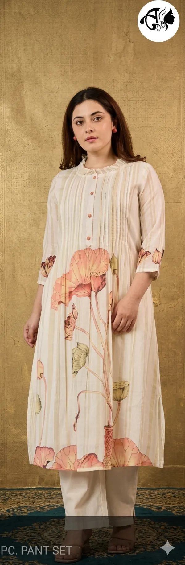 Off_White_Cotton_Printed_Kurta_Set_For_Women