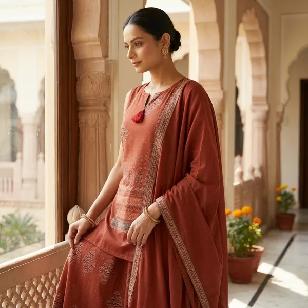 Deep_Maroon_Cotton_Printed_3_Piece_Sharara_Set_For_Women