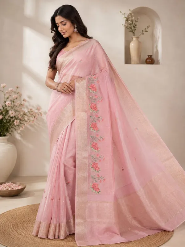 Blush_Pink_Floral_Embroidered_Saree
