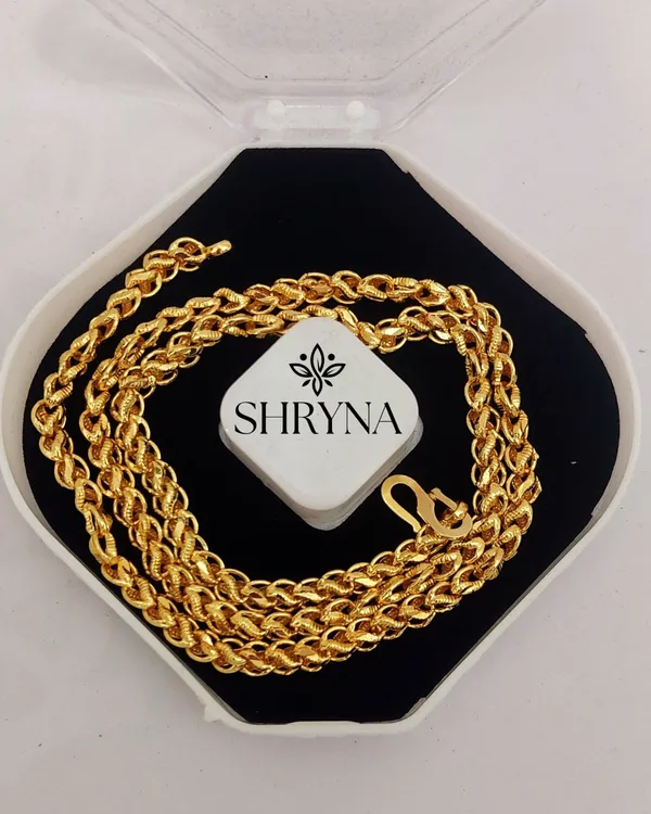 Lotus_Design_Gold_Plated_Chain_for_Men