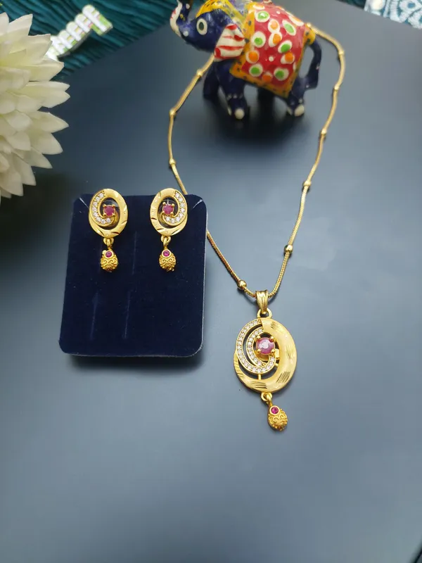 Gold_Plated_Oval_Crescent_Ruby_&_AD_Pendant_Set_with_Earrings_for_Women