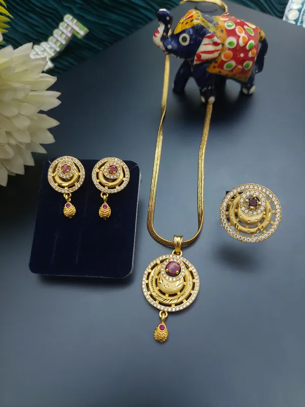 Gold_Plated_Round_Ruby_&_AD_Pendant_Set_with_Earrings_and_Adjustable_Ring_for_Women