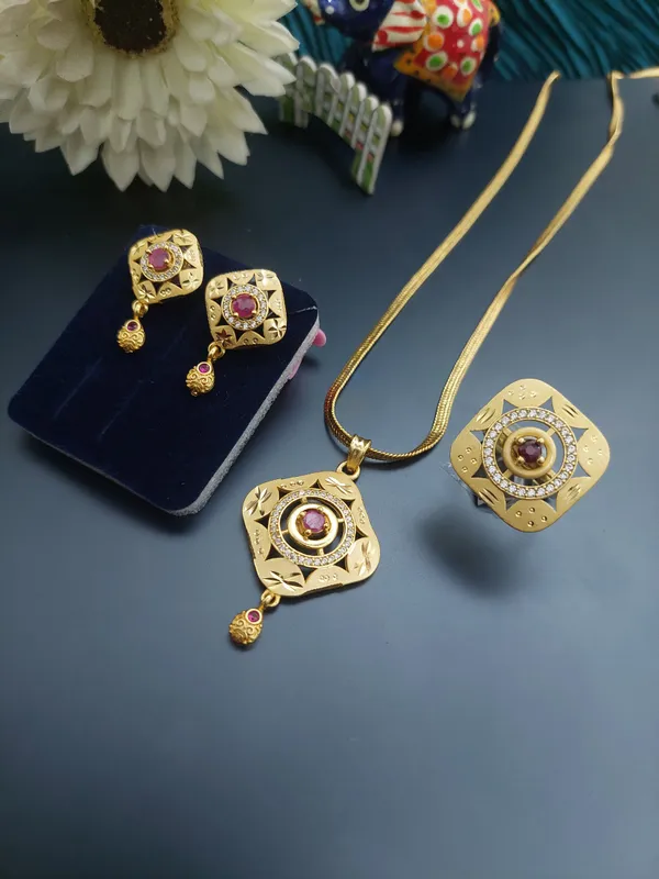 Gold_Plated_Ruby_&_AD_Studded_Pendant_Set_with_Earrings_and_Adjustable_Ring_for_Women