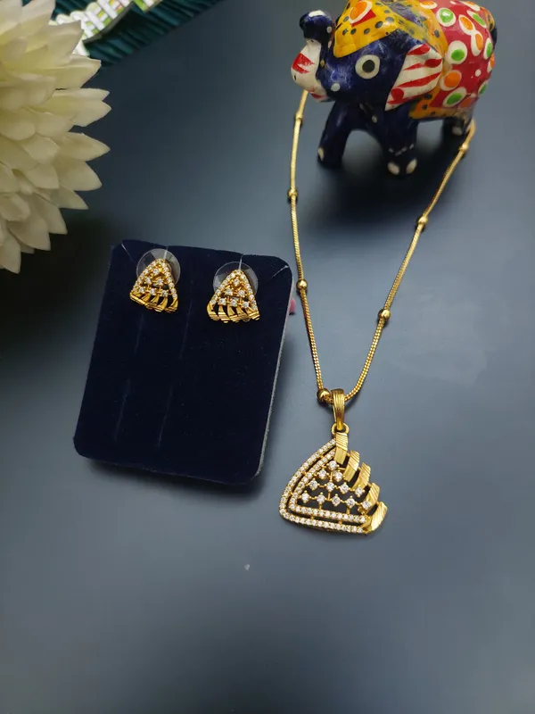 Gold_Plated_Triangle_AD_Studded_Pendant_Set_with_Earrings_for_Women