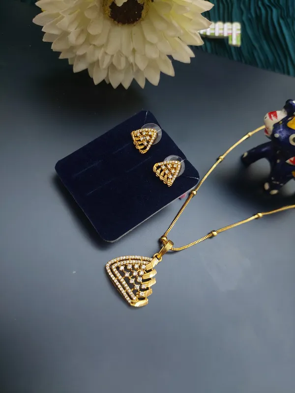 Gold_Plated_Triangle_AD_Studded_Pendant_Set_with_Earrings_for_Women